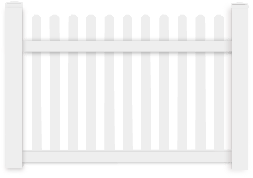 Vinyl Dog-Eared Picket Fence Panel