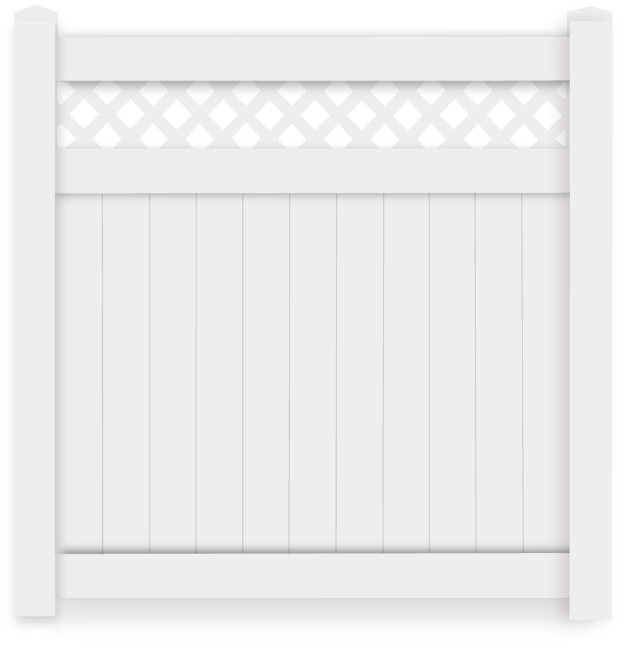 Vinyl Lattice-Top Privacy Fence Panel