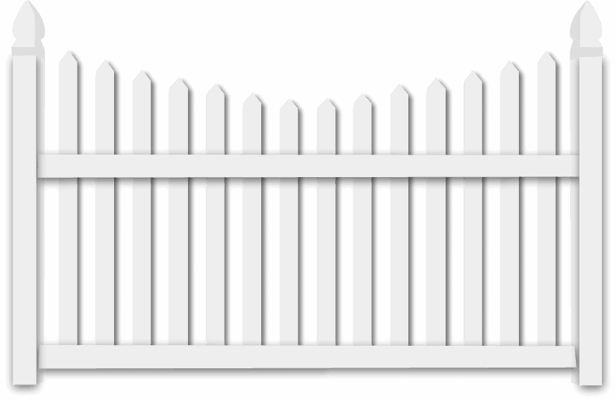 Vinyl Scalloped Picket Fence Panel